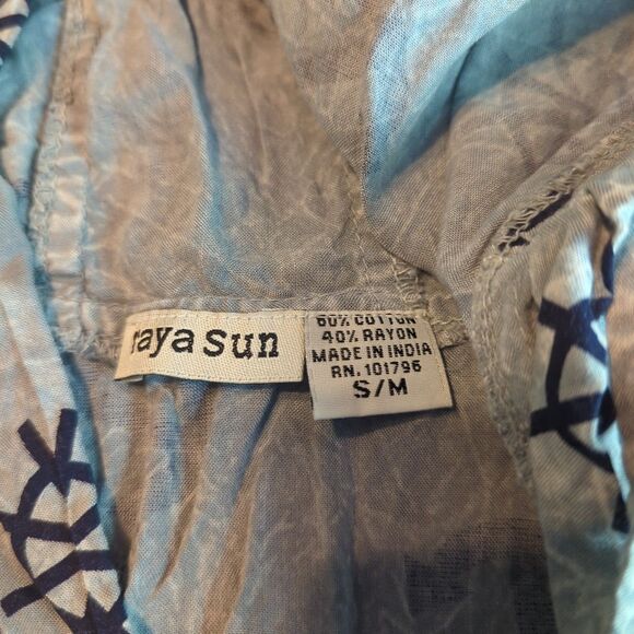 Raya Sun Dress Swim Cover Up Small/Medium Gray Blue Coastal Nautical Beach - Picture 5 of 7